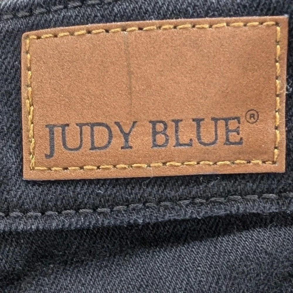 Judy Blue Boyfriend Jeans Women's 7/28 Black Stretch Denim Distressed Pants - Picture 7 of 9